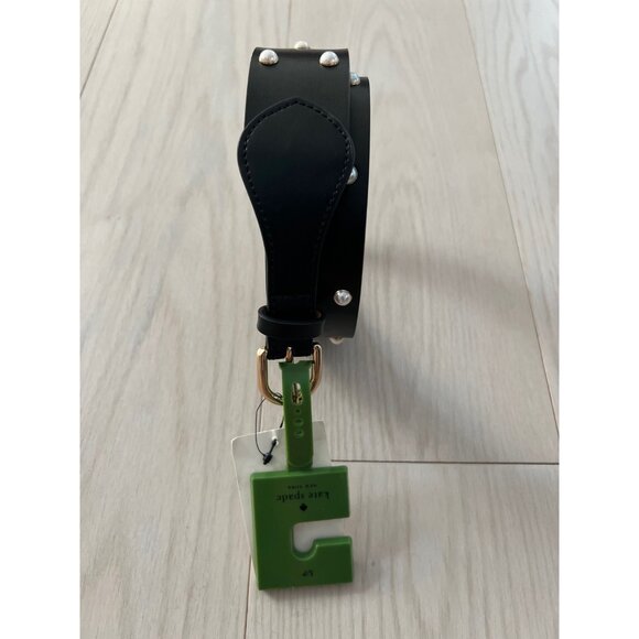 Kate Spade Faux Pearl Leather Belt Black ( S ) main image 5